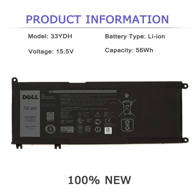 DELL 33YDH 56Wh 4-Cell Laptop Battery for Dell Inspiron 15 7577