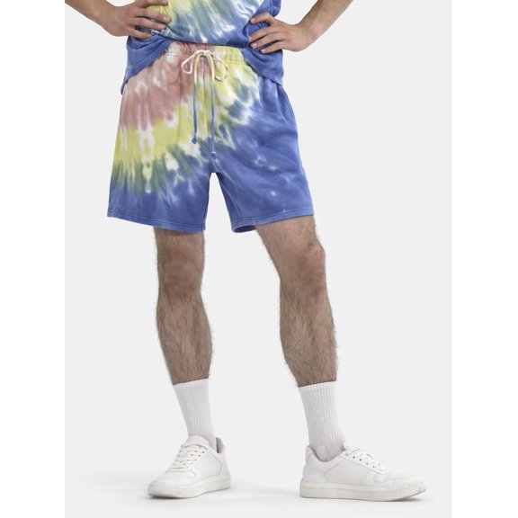 No Boundaries All Gender Pride Tie Dye Jogger Shorts, 6" Inseam, Men's Sizes XS-5XL