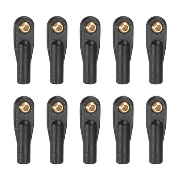 Uxcell M2xL26mm 2mm Center Hole RC Plastic Tied Rod Ends Link Ball Joint Head Kit Ball Head Link Joints Steering Linkage Upgrade Accessories for RC Crawler Car Model Pack of 10, Black