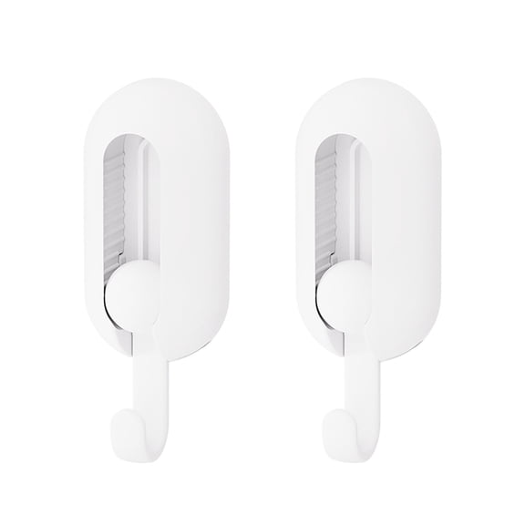 2PCS Adhesive Wall Hooks Heavy Duty Waterproof 13 lbs Capacity for Hanging Hats Towels Keys Kitchen Bathroom Office