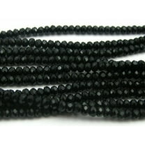U8MO 150 Pcs Black 2X3mm Faceted Rondelle Bead Crystal Glass Beads Jewelry Making