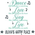 thumbnail image 1 of Love Sing Live Positive Quote Quotes Customized Wall Decal - Custom Vinyl Wall Art - Personalized Name - Baby Girls Boys Kids Bedroom Wall Decal Room Decor Wall Stickers Decoration Size (20x18 inch), 1 of 1