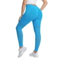 thumbnail image 4 of TGPMGRZ High Waisted Tummy Control Leggings for Women Lifting Lace Cut Out Yoga Pants Soft Comfort Gym Workout Leggings Blue Size M, 4 of 4