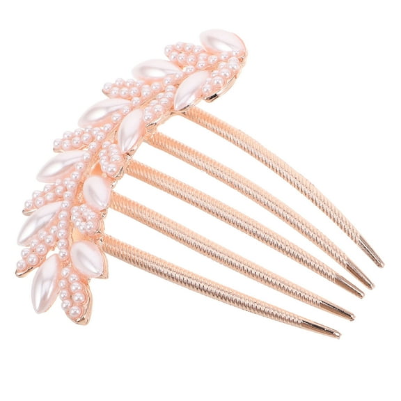 SOPOTUTU Pink Imitation Pearl Hair Clips Set for Bridesmaids, Alloy Hair Accessories, 1 Set