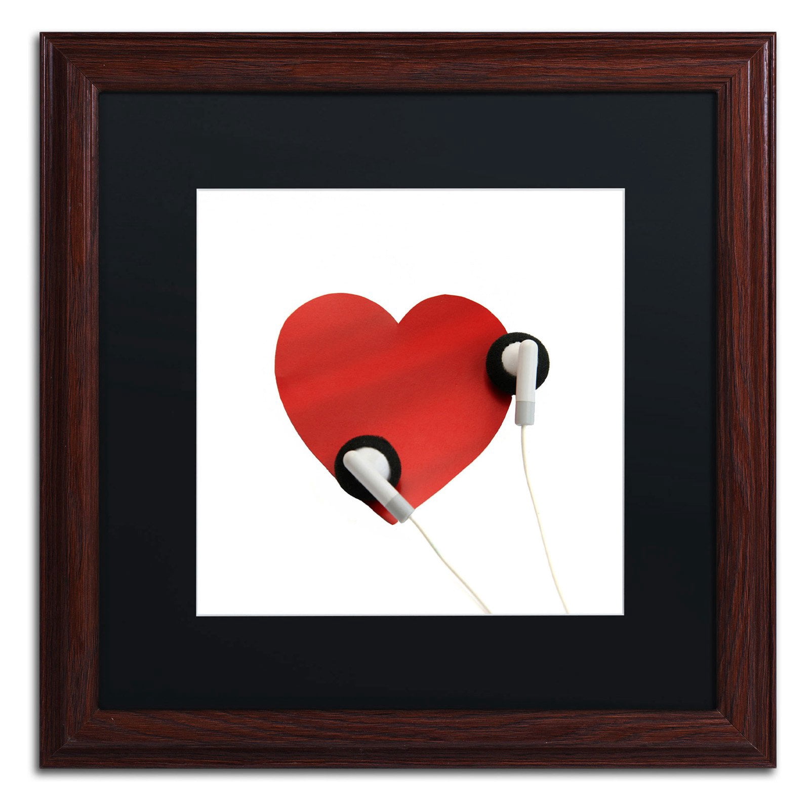 Trademark Fine Art "Listen to Your Heart" Canvas Art by Beata Czyzowska Young, Black Matte, Black Frame
