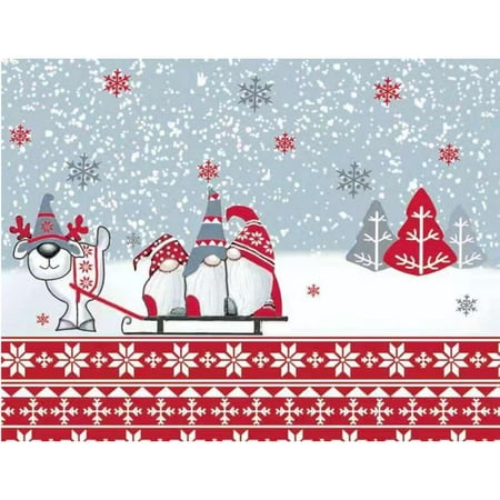 

TINYFULL Santa Gnome Elk Christmas Table Placemats Rectangular Christmas Table Mats