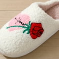 thumbnail image 2 of BERANMEY Cute Valentine's Day Slippers for Women Soft Plush Comfy Warm Slip-On Heart Love Couple Slippers fo Women Indoor Fluffy House Slippers for Women and Men Non-slip Fuzzy Flat Slides, 2 of 9