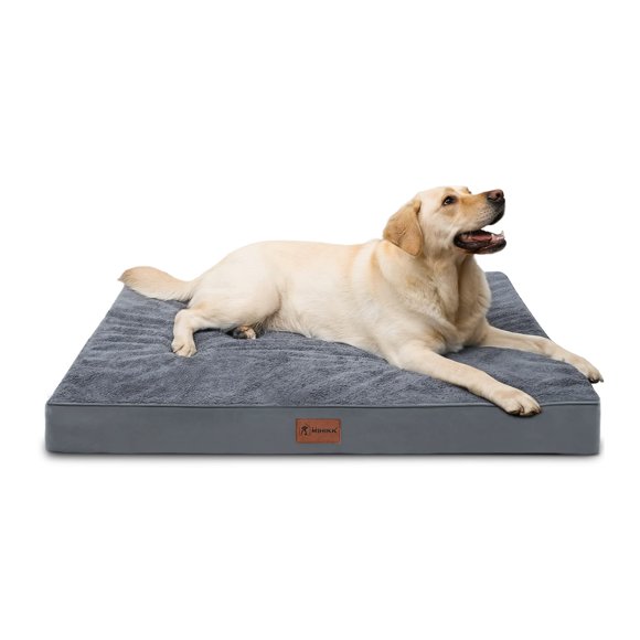 Cama para perros MIHIKK, caja ortopédica impermeable de 44 x 32 pulgadas, gris