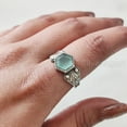 thumbnail image 3 of Aqua Chalcedony Ring, 925 Sterling Silver Oxidized, Women Ring, Natural Chalcedony, March Birthstone, Christmas, Thanksgiving, Tiny Dainty Ring, Handmade, Statement Jewelry, Wedding, Anniversary Gift, 3 of 8