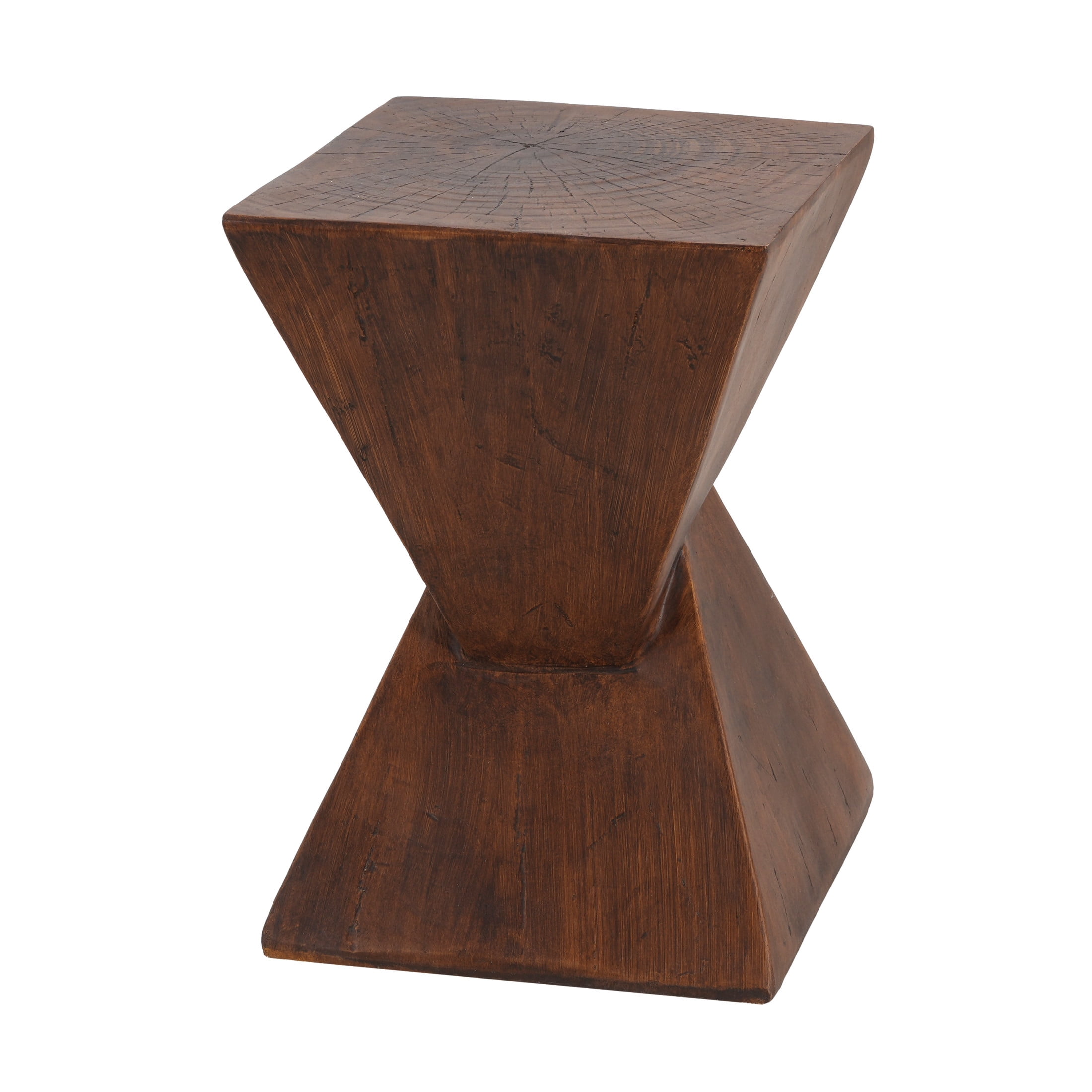 Christopher Knight Home Outdoor MGO Hourglass Side Table, 18" Tall Wood Grain Accent Table, Dark Brown