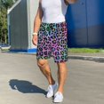 thumbnail image 7 of Bixox Men's Rainbow Animal Skin printed lightweight casual shorts, soft sleep shorts with pockets., 7 of 7