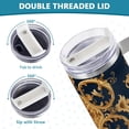 thumbnail image 5 of SKYSONIC Insulated Tumblers with Lids and Straws Handles 40oz Water Bottle Oriental Pattern Travel Mug Reusable Stainless Steel Thermos Vacuum, 5 of 7