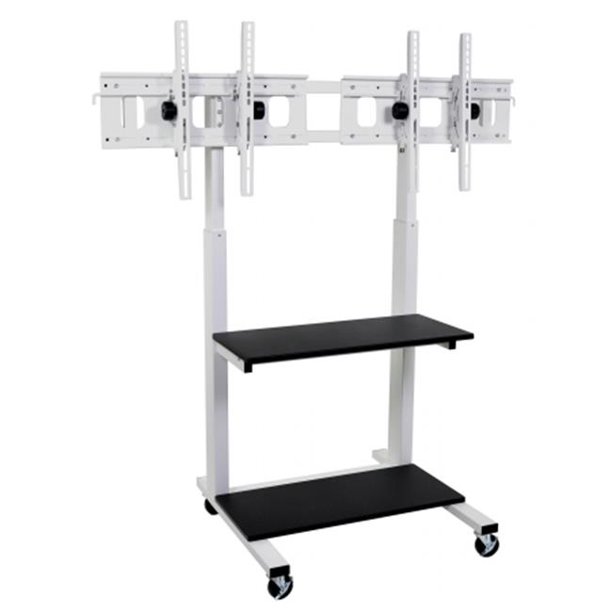 Luxor CLCDDUAL Crank Adjustable Flat Panel TV Cart