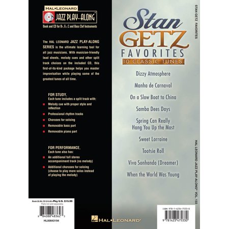 楽譜　スタン・ゲッツ／フェイヴァリッツ（Jazz Play Along(with CD)メロディー譜／輸入楽譜（T））