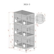 A&E Cage Co. Triple Stack Cage, 36 x24, Platinum (3624-3 Platinum)
