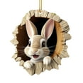 thumbnail image 2 of Easter Ornament under $5! Bzdzmqm Easter Tree Hole Bunny Ornament, Acrylic Easter Hanging Decoration, Spring Holiday Tree Decor, Easter Bunny Wall Hanging, Seasonal Holiday Ornaments, Easter, 2 of 5