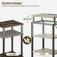 thumbnail image 6 of End Table with Charging Station, Set of 2, Side Table with USB Ports and Outlets, Small Nightstand with 3-Tier Storage Shelf, Bedside Table for Small Spaces, Greige and Black, 6 of 18