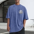 thumbnail image 2 of Dagegui Cotton T-Shirt for Men Vintage Graphic Short Sleeve Big & Tall Crewneck T Shirts Casual Loose Fit Everyday Tee Tops Blue S, 2 of 5