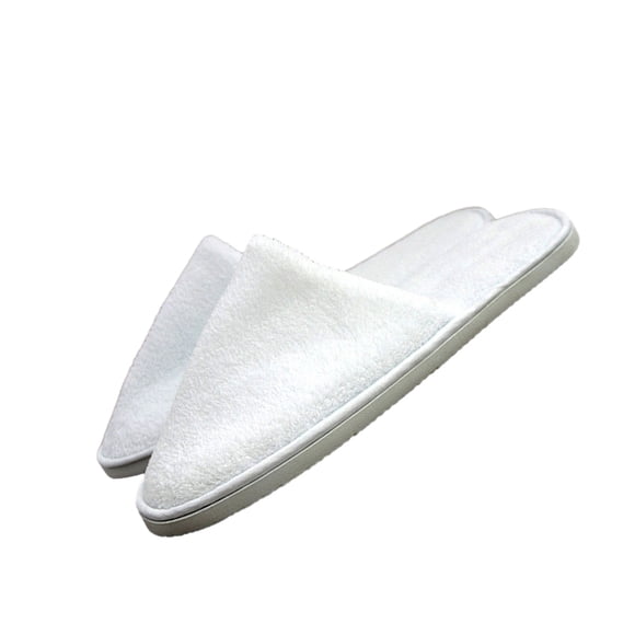 Sonducket 10 pares de zapatillas de hotel desechables de lana Coral para hombres y mujeres, zapatos de salón de belleza de viaje para el hogar Calzado Blanco