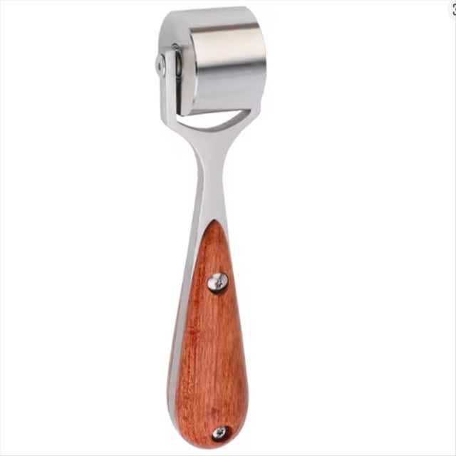 Rodillo de con de Madera de Peral, para Pegar Bordes, Rueda para Laminar, Herramienta para Alisar y Plegado, Rodillo de Acero de 25 mm.
