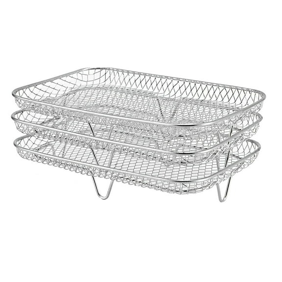 Rack Compatible With Most Air Fryer, Stainless Steel, 3 Detachable Shelves, for Steaming and Roasting