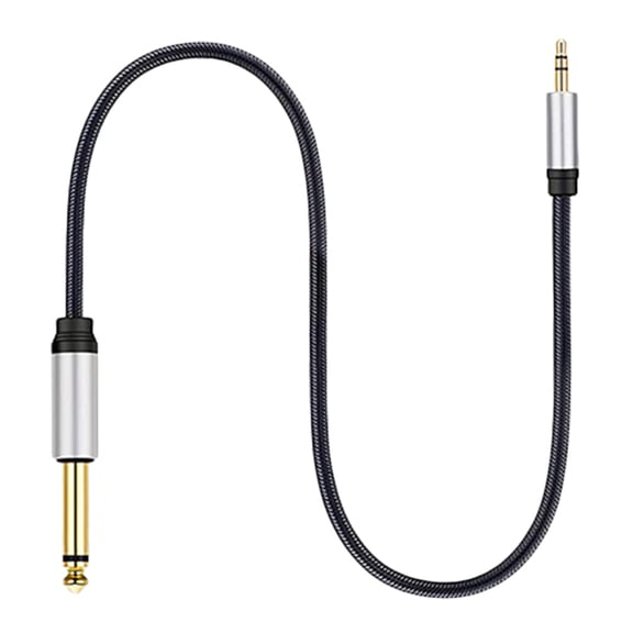 ROSENICE 1Pcs Black Guitar Audio Cable 3.5mm To 6.5mm for Audio Devices and Guitars 1.5m