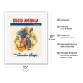 thumbnail image 2 of South America - Fly Canadian Pacific Air Lines - Vintage Airline Travel Poster by Maurice Logan c.1934 - Fine Art Rolled Canvas Print 11in x 14in, 2 of 4
