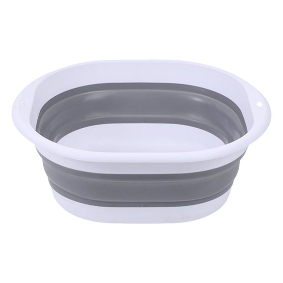 1 Pc Collapsible Dishpan Collapsible Bucket Plastic Sink Dish Basin Cutting Board Foldable Food Tub for House Cleaning, Camping, and More Space Saving, Multiuse Water Bucket for Cleaning Mop, Gray
