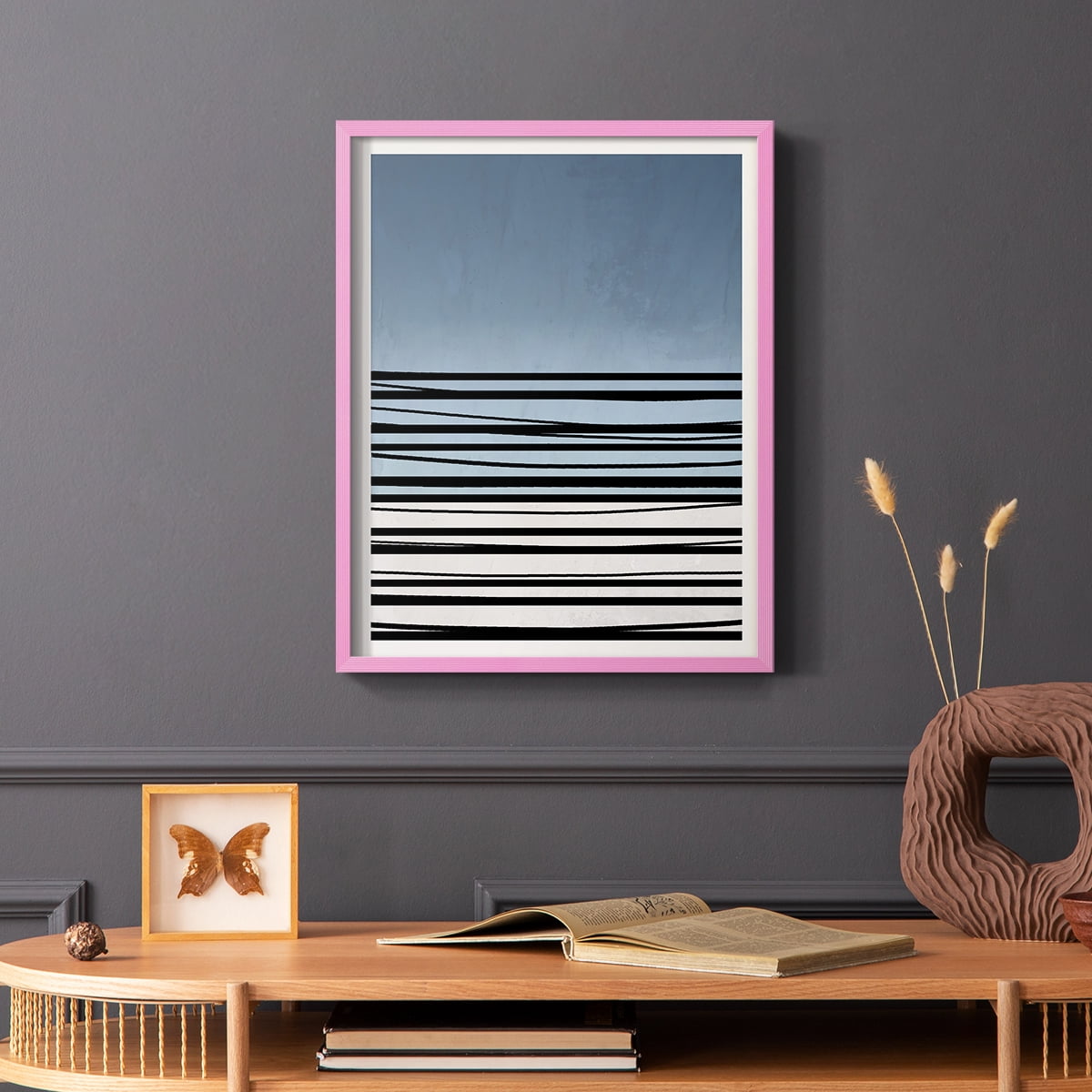 Abstracto Azul II in Paper Solid Wood 11 x 14 Framed Print