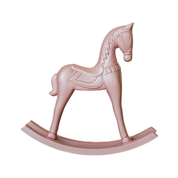 Color Solid Rocking Horse Miniature Figurine Home Office Decoration Safe Children Room Centerpieces Ornament