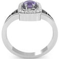 thumbnail image 3 of Split Band Amethyst Diamond Cocktail Ring In 14k White Gold, 3 of 6