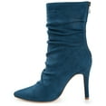 thumbnail image 3 of Journee Womens Markie Back Heel Zip Stiletto Booties, Widths Available, 3 of 10