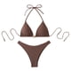 thumbnail image 2 of Traje de baño de 2 piezas para mujer, trajes de baño para mujer, bikini de cintura alta con cordón ajustable, traje de baño dividido para mujer, 2 of 7