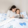 thumbnail image 4 of spefrowx Cute Blue Bow Twin Comforter Sets for Kids, Simple Polka Dot Bedding Set, Reversible, 2pcs, 1 Comforter and 1 Pillowcase, 4 of 6