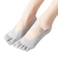 thumbnail image 1 of Invisble Socks Women Five Toes No Show Ultra Low Cut Linger with Gel Tab Breathable Orthopedic Socks with String, 1 of 5