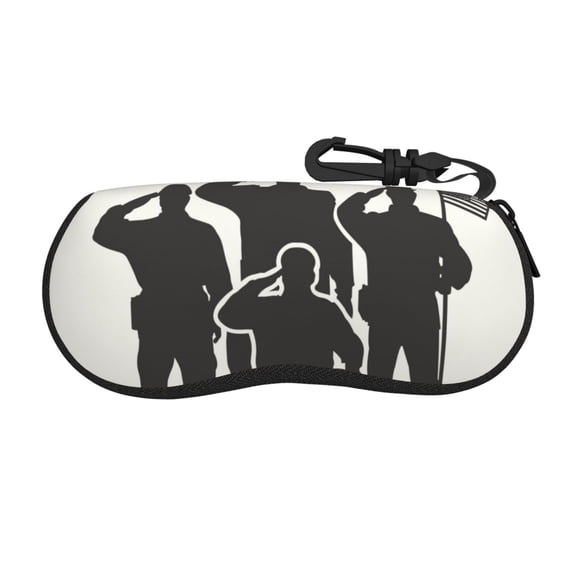 Vsdgher Veterans Day Sunglasses Soft Case Neoprene Zipper Eyeglass Case, Zipper Portable Spectacle Cases for Men Women