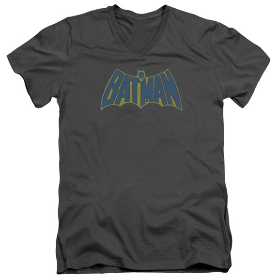 Batman - Sketch Logo - Slim Fit V Neck Shirt - XX-Large