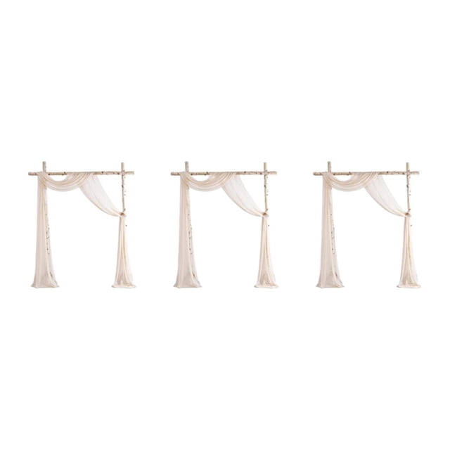 Ruiboury Wedding Arch Drapes Add Romantic Atmosphere With Wide Application Wedding Arch Draping Fabric Polyester Wedding Valance Champagne 3Set