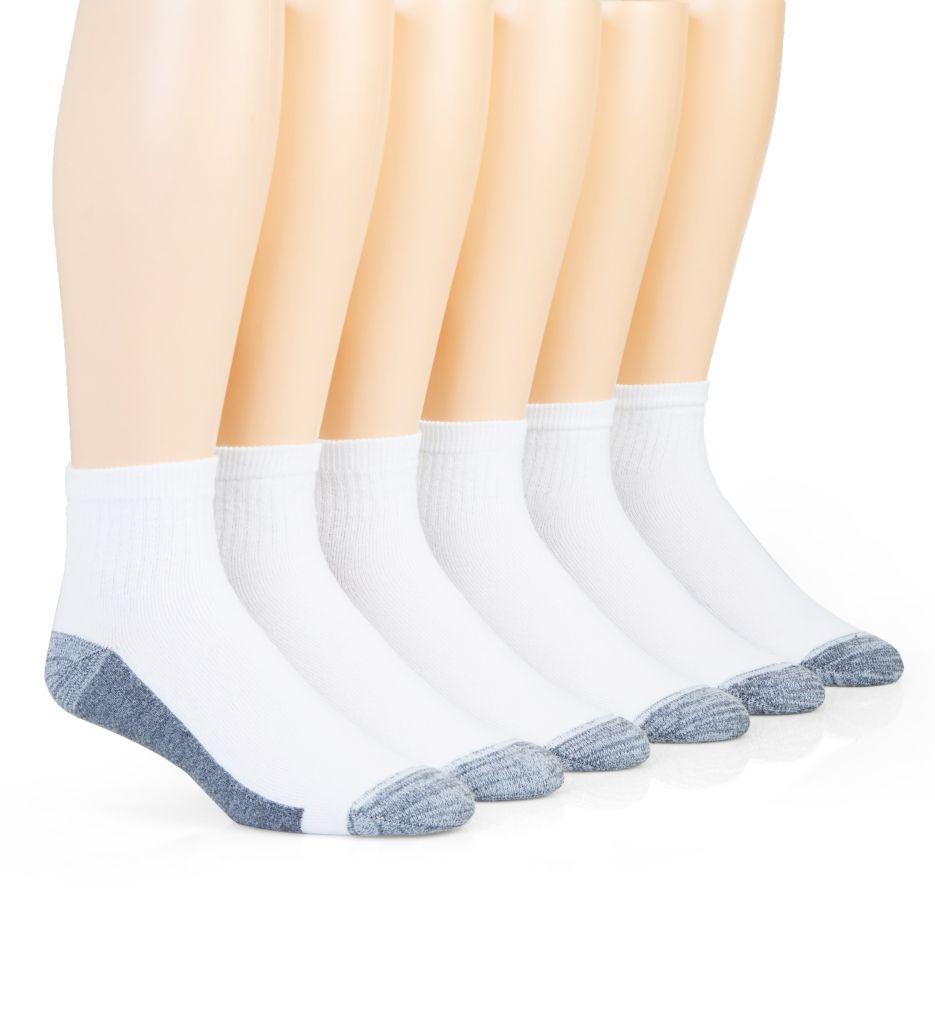 Men's Hanes ULC166 Ultimate Ultra Cushion Ankle Socks - 6 Pack (White 6 ...