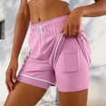 thumbnail image 4 of Mnuaqn Women's Plus Size Swim Shorts Quick Dry Beach Boardshorts Swimwear Bottom Trunks with Pockets 2026 (Pink, XL), 4 of 9