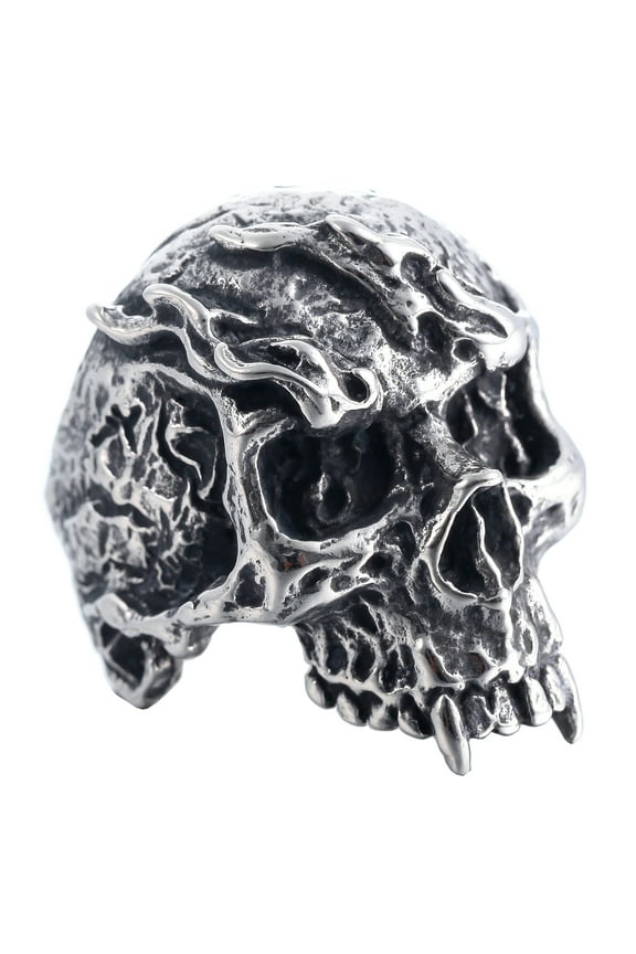 Dracula Skull Ring Cool Vampire Skull Jewelry Demonic Devil Fire Hell Skull Rings (8)
