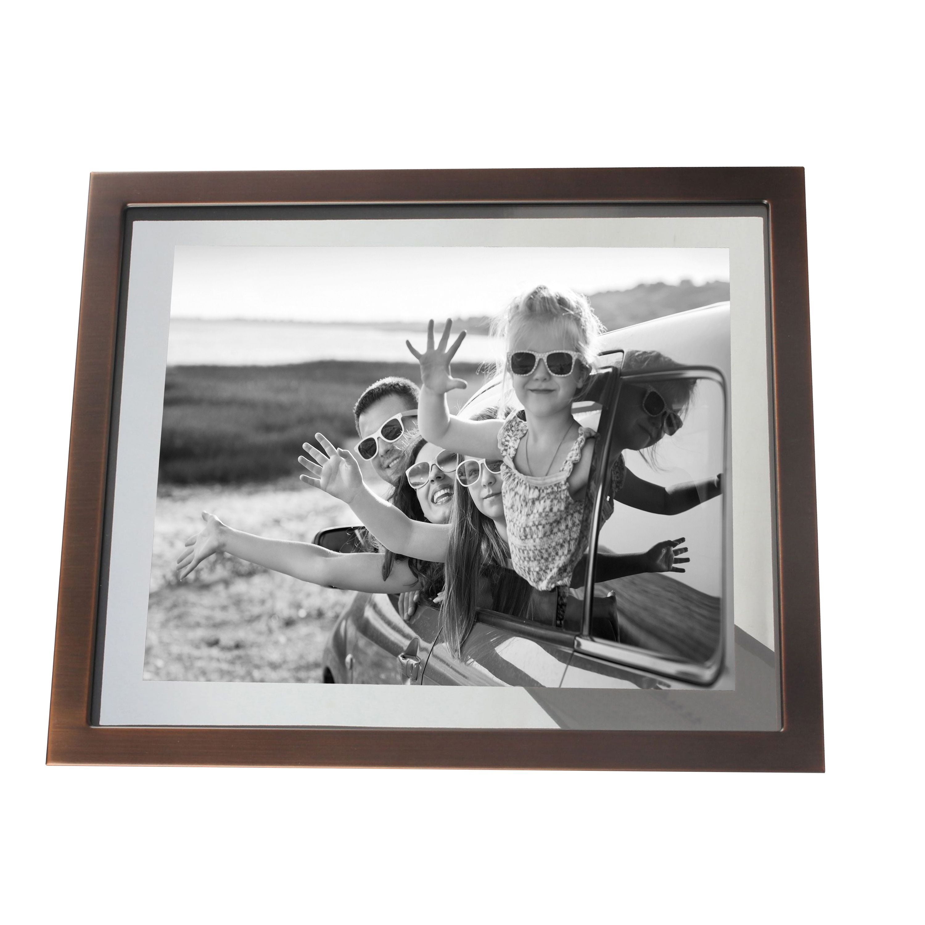 Better Homes & Gardens 8" x 10" Rectangle Metal Tabletop Floating Picture Frame, Antique Copper