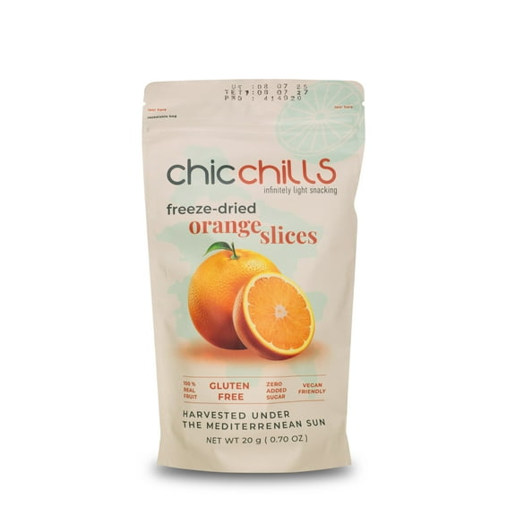 ChicChills Freeze-Dried Orange Slices – Pure Mediterranean Citrus | 100% Real Fruit, No Added Sugar, Gluten-Free, Vegan Friendly , Crunchy Vitamin C Snack