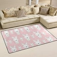 thumbnail image 2 of Dreamtimes Lightweight Soft Area Rugs 31x20 Inch, Cute Rabbits Pattern Floor Mat Doormat for for Rooms Entrance Hardwood Floor Living Room 2'7" x 1'8"） Nursery Rugs, 2 of 6
