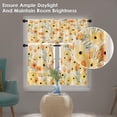 thumbnail image 3 of Watercolor Floral Kitchen Curtains Yellow Window Curtains Valance and Tier Set 36 Inch, Farmhouse Flowers Rod Pocket Short Tier Curtain, Rustic Small Cafe Curtains for Kitchen Deco, 3 of 5