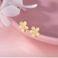 thumbnail image 4 of Solid 925 Sterling Silver Plumeria Flower Stud Earrings for Women Teens Crystal Flower Stud Earrings, 4 of 15
