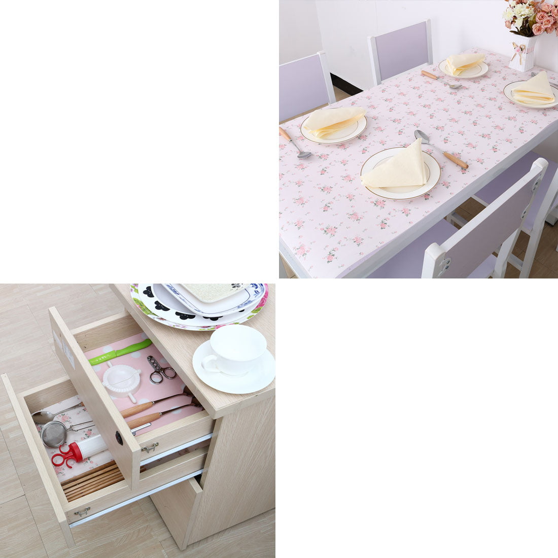 Unique Bargains Non Adhesive Rose Pattern Kitchen Table Cabinet Shelf  Drawer Liner Pink 11.8 X 9.8 Inch : Target