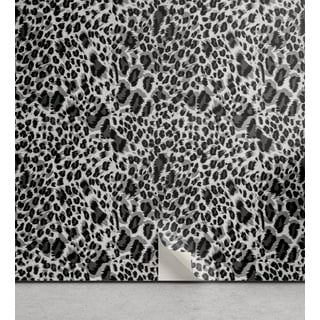 Large Light Gray on Dark Gray tone on tone Leopard Print wallpaper
