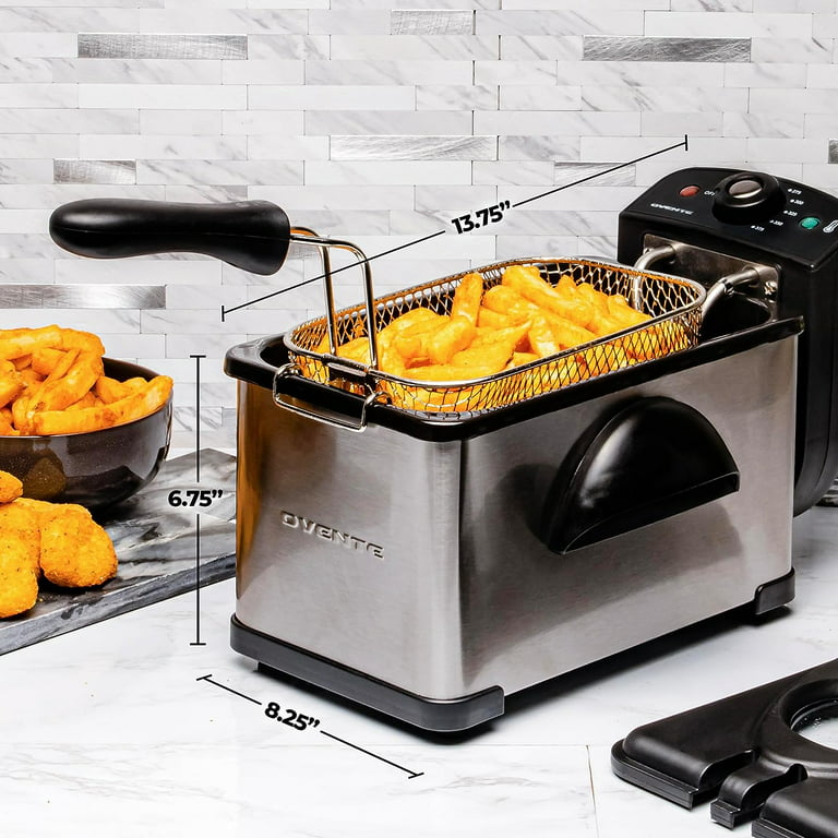 Ovente Electric Deep Fryer 1.5 Liter, 800W Power with Removable