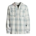 No Boundaries Men’s & Big Men’s Zip Hooded Flannel Shirt, Sizes XS5XL